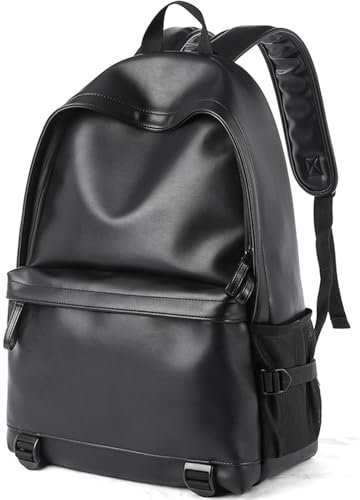 MATE ELAN Sac a Dos Homme Cuir, Sac à Dos Ordinateur 16Portable Cuir,Leather Backpack Pu,Sac a Dos Homme Femme Travail,Imperméable Sac a Dos Noir pour Voyages,École, Bureau,Accessoires de Mode