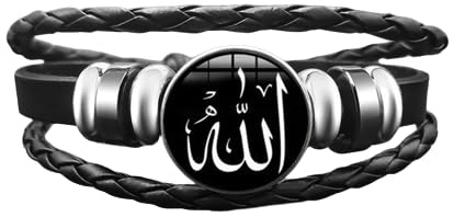 Generisch Armband Herren Damen Armband, muslimisches Schriftzug, modisch, islamischer Schmuck, arbischer Schrift, Allah Symbol, Mohammad Prophet, schwarz, Geschenk