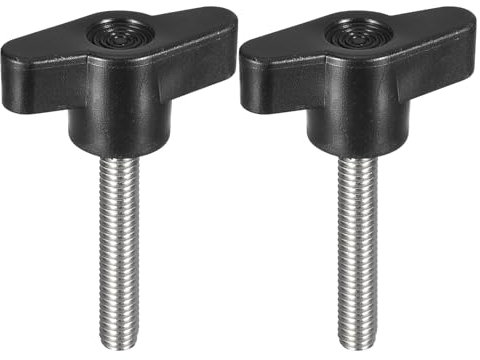 sourcing map Klemmschraubenknauf, M6 x 35 mm, 304 Edelstahl, T-förmige Rändelschrauben, Griff für schnelles Entfernen des Handfestziehknaufs, 2 Stück