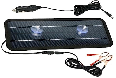 Fulenyi Chargeur de Batterie Solaire 12v | Chargeur Solaire d'entretien pour Batterie de Camping-Car | Chargeur Solaire de Batterie de Voiture pour Voiture Automobile Moto Bateau Marine