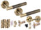 HANDLEZONE® Evo Knurled Grip Door Handles on Rose Bathroom Deadbolt Pack with Knurled Turn Set, 76mm Latch and Lock, 75mm Ball Bearing Hinges - Antique Bronze