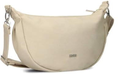 Zwei Damen Handtasche Mademoiselle.M M70 Moon-Bag 4 Liter Trend-Tasche in Halbmond-Form vielseitig als Bauchtasche Crossbody-Bag Abendtasche Umhängetasche zu tragen (nubuk-linen)