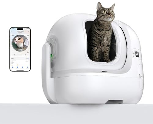 PETKIT Self Cleaning Cat Litter Tray with AI Camera, PUROBOT MAX PRO, 76L Automatic Cat Litter Tray with Pull&Wrap Waste Disposal, Dual Odor Control with N50&N60, App Control with Health Monitor