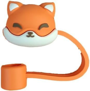 8mm Foxes Straw Cover for Stanley 40&30 Oz Cup, Silicone Straw Covers Cap for Stanley Cup Accessories, Straw Cap Stopper for Reusable Straws Tip Lids, Cute Straw Topper for Tumblers