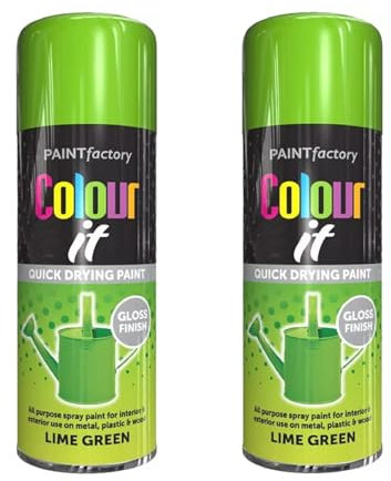 DIOXSTAR Lime Green Spray Paint, 400ml (2 PCS), Gloss Finish, Quick Drying, All Purpose, Interior & Exterior Use