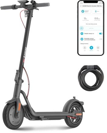 NAVEE V25i Pro E-Scooter mit Straßenzulassung – 20 km/h, 300W Motor, 25km Reichweite, 100kg Tragkraft, Doppelfalt-Design, IPX5 wasserdicht, 10 Luftreifen, App-Steuerung