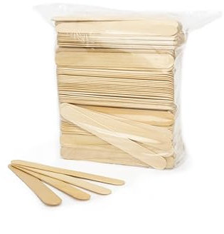 IceStick 100 Stück Eisstiele Holz - 150mm x 17mm x 1,7mm Birkenholz, Holzklötzchen zum Basteln, Holzstäbe zum Basteln, Holzspatel DIY Handwerk, Mundspatel Holz Bastelmaterial Für Kinder, Craft Sticks