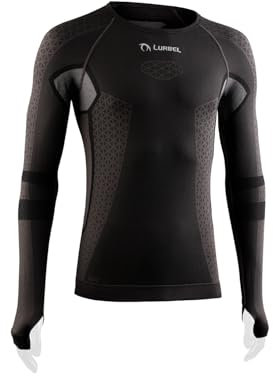 Lurbel Cristallo Long Sleeves, Camiseta térmica, Primera Capa termorreguladora, Camiseta de Trekking, Transpirable, Anti-Olor. (L - Marengo)