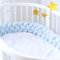 PromCaeruyn Bettumrandung Babybett Umrandung 4-Lagen Geflochten Bettschlange Baby Nestchenschlange Knotenkissen Nestchen Handgestricktes Bettschlange(Blue,3m)