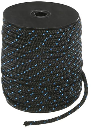 M METERXITY Cordon de Démarrage de Lanceur de Recul 4mm 30m Corde de Traction en Nylon Corde de Traction de Lanceur de Recul pour Tondeuse/Tronçonneuse/Débroussailleuse [Noir Bleu]