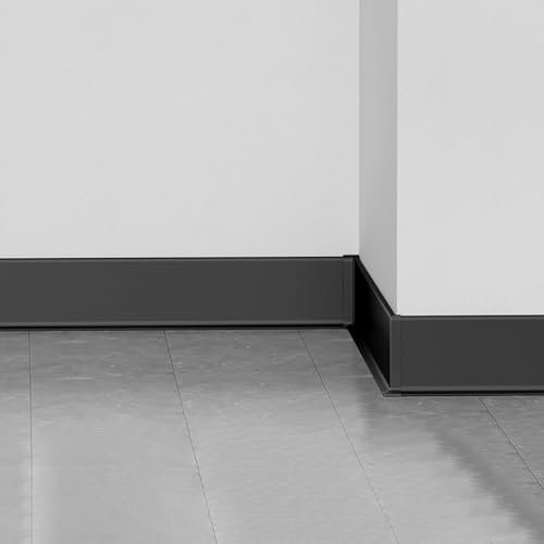 Raouoae Battiscopa In Alluminio Anodizzato 125cm, Set Di 4 Pezzi, Battiscopa Moderni E Durevoli Per Interni, Ideali Per Soggiorno, Ufficio E Ambienti Domestici(Roségold,Höhe: 8cm)