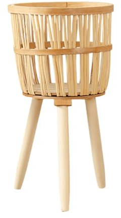 Rdxanc Stilvoller, gewebter Pflanzenständer, Blumenregal, Korb, einzigartige Designs für Heimdekoration, Gartenliebhaber