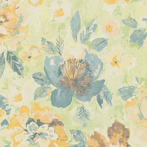 Profhome Papier peint style aquarelle 396073-GU papier peint intissé (TNT) vert jaune orange bleu 0,53 m x 10,05 m / 5,33 m2