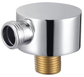 Silver Wall Outlet Elbow, G1/2 Inch Handheld Shower Hose Connector Round Union Water Outlet Hand Shower Fitting for Home Hotel Bathroom