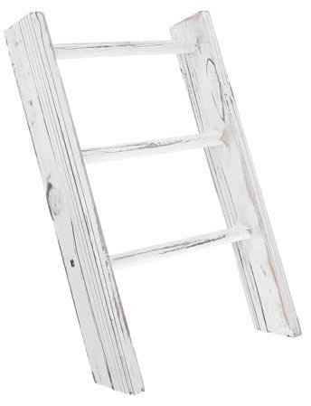 UTHCLO Mini Towel Rack Ladder Porta Asciugamani Decorativo Per Cucina e Bagno Scaletta Rustica Per Asciugamani Da Te Soluzione Salvaspazio Per Stile Country
