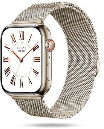 ONEFLOW Milano Mesh compatibile con Apple Watch Milanese, cinturino in metallo, elegante cinturino in acciaio inox, magnetico, iWatch bracciali in metallo da donna, Apple Watch 5 (40mm), Metallo