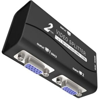 Kelisdi VGA-Schnittstellen-Splitter, VGA-Splitter für Doppel-Display-Setups Signale Verstärker