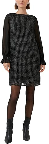 s.Oliver Black Label Damen 2171939 Kleid Langarm aus Häkelspitze