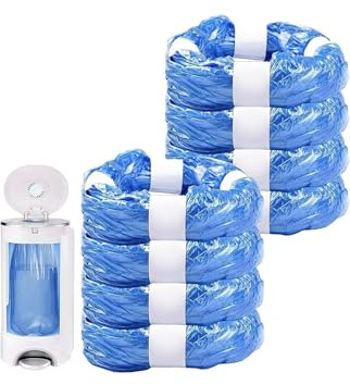 10 Pack Nappy Bin Refills, Nappy Bags, 6.5m long, Nappy Bin Liners, hold upto 320 nappies, Diaper Bin Pail Disposal and all other (65 Metre long)
