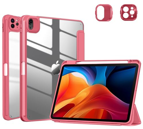 TXWLLIU Coque pour iPad Pro 11 Pouces (2022/2021/2020/2018), Air 11 Pouces M3/M2 2025/2024, iPad Air 5e/4e Génération 2022/2020 10,9 Pouces, Étui de Protection Ultra Fin et Léger, Rouge Pastèque