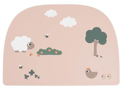 Done by Deer Silikon-Tischset Tiny Farm Rosa