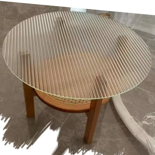 ZIUSFAC Gehärtetem Glasplatte Rund Tischplatte Couchtisch Ersatztischplatte Durchscheinende Glasscheibe Ersatzteil 80 85cm Gehärtetes Glas Schutzplatte Für Bistrotisch(80cm/31.5in)