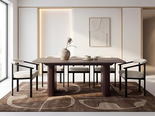 WFL GROUP Ausziehbarer Rechteckiger Esstisch – XXL Modernes Design mit Braunem Metallgestell – für 10-14 Personen, 200 x 90/300 cm – Eiche Braun