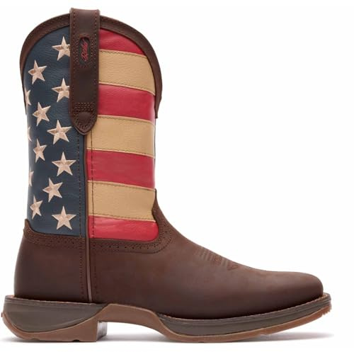 Durango mens Men's Rebel Flag Brown Db5554 western boots, Brown and Union Flag, 11 Wide US