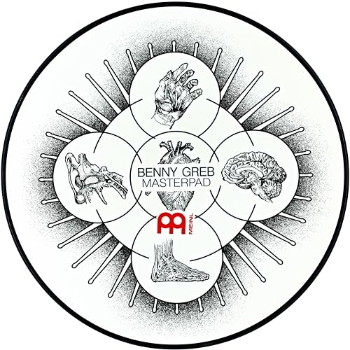 Meinl Cymbals Benny Greb Drum Practice Pad 6 Zoll (15,24cm) Schlagzeug Trommel Übungspad – Medium Rebound, natürliches Spielgefühl – Schlagzeug Zubehör, Weiß (MPP-6-BG)
