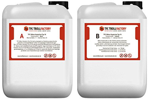 TFC silicone gomma typ18 alimentare traslucido Media Durezza Shore 30 1: 1 10 kg