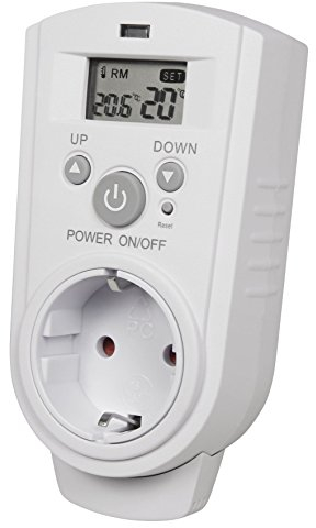 McPower Termostato de Enchufe | TCU-530 | 5-30 °C, 3680W, 230V, con Pantalla LCD – Control preciso de Temperatura para calefacción y refrigeración, fácil instalación