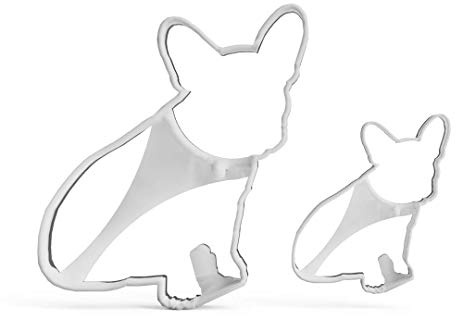 3DREAMS 2er Ausstecher Set French Bulldog │ Frenchy Ausstechform │ Keksausstecher Französische Bulldogge Hund │ Ausstechformen Bully │ Cookie Cutter Geschenk