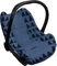 Original Dooky Seat Cover Schonbezug Dark Blue Tribal für Babyschale Universalgröße geeignet für 3 und 5 Punkt Gurtsystem Autositz, für Altersgruppe 0+, blau/schwarz