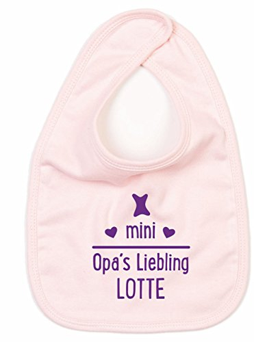 Lätzchen mit Namen | Motiv OPAs LIEBLING | bedrucken & personalisieren | 100% Baumwolle für Baby & Kinder bis 3 Jahre | Geschenk für Oma oder Opa