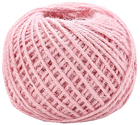 2 mm JUTE Ficelle 49,4 m Cordon Corde de chanvre pour mariage Craft Cadeau 54 Yards rose