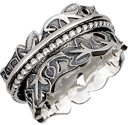 Energy Stone FREUDE & ÜBERFLUSS - Spinner-Ring aus Sterlingsilber (Style UK74)