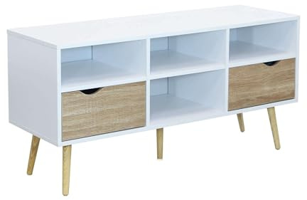 MilaniHome.it - Porta TV Mobile Moderno di Design Moderno Stile Minimalista Colore Bianco, Cm 117x39x58 HDI coloreBianco
