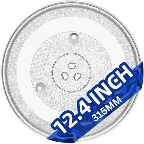Find A Spare 315mm Scratch-Resistant Microwave Turntable Glass Tray with 3 Fixtures – Compatible with Kenwood | 12.5 Inch Diameter Glass Plate Dish