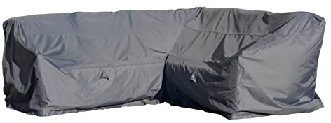 Mehr Garten Abdeckung Dining Ecklounge mit hoher Lehne, 237x237x100 cm, grau, Oxford 600D Gewebe, Lounge Abdeckung L-Form, wasserdicht, UV-beständig und wetterfest