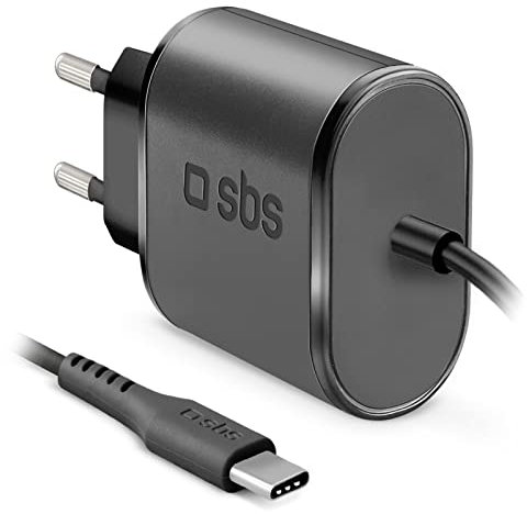 SBS USB C Chargeur Mural et multiprise, Chargeur Portable 12W pour téléphones Mobiles Samsung, Oppo, Xiaomi, Huawei, Motorola, ASUS, LG, Nokia, câble de 1m