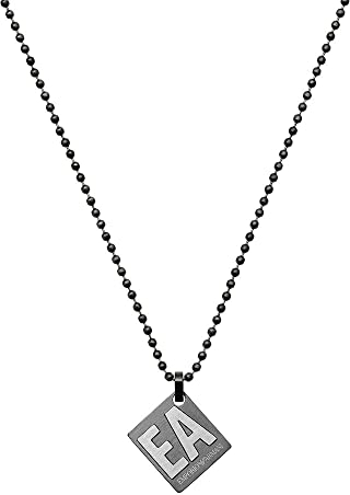 Emporio Armani Halskette Für Männer Essential, Länge: 525mm / Größe Anhänger: 18mm X 16mm X 2mm Gunmetal Edelstahl Halskette, EGS2754060
