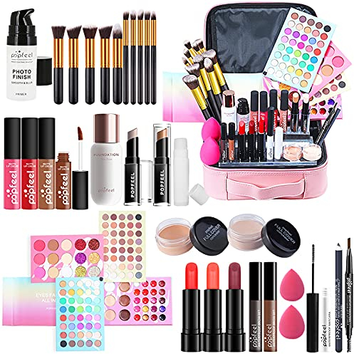 CHSEEO Schminkset Make up Set Cosmetics Schminkkoffer Kosmetik Geschenk Set Concealer Lidschatten Palette Puder Lipgloss Lippenstift Make-up Paletten für Gesicht, Augen und Lippen #4