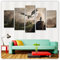 Wondbeau Poster & Kunstdrucke 5 Stück Leinwandelder Scrolls 4 Skyrim-Spiel 150×80Cm Mit Rahmen 5 Panel Kunstdrucke Wandbild Malerei Modulare Wohnkultur Bürodekoration