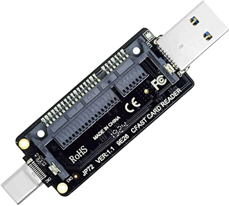 ChenYang CFast Kartenleser,USB 3.0 3.1 Type A & Type C-Stecker auf CFast 2.0 Karte PCBA Adapter CFast Kartenleser für Desktop Laptop