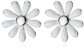 Reffeer Gänseblümchen-Ohrstecker aus massivem 925er-Sterlingsilber für Damen, niedliche Gänseblümchen-Ohrstecker (A-Silber)