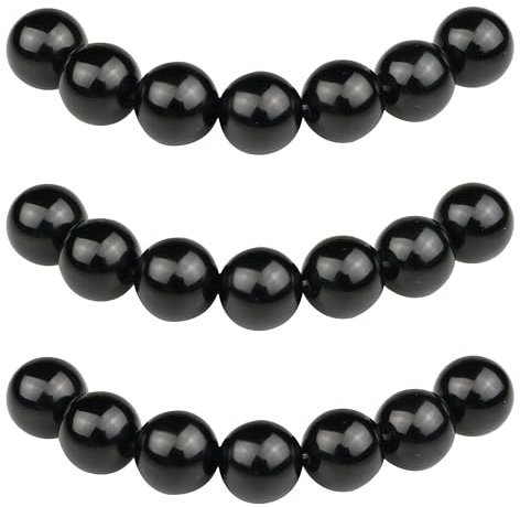 MJDCB Perlen zum Auffädeln 12mm 30 stück Schwarzer Obsidian Halbedelsteine Perlen mit Loch Natürliche Lose Runde Steinperlen für Herstellung Schmuck Armbänder Halsketten