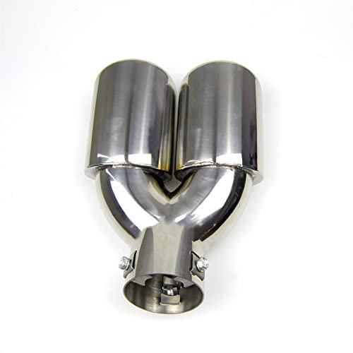 DHWUIASF Edelstahl Oval Doppelrohr Auspuff Endstück Hals Für BMW E30 E32 E34 E36 E46 Auspuffblenden
