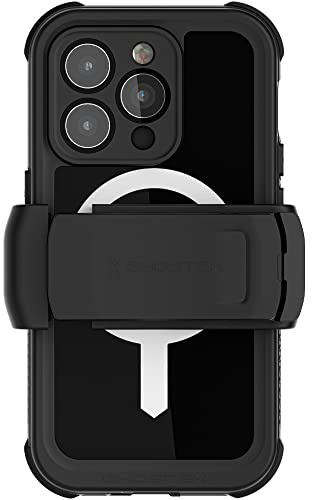Ghostek NAUTICAL Heavy Duty iPhone 14 Pro Waterproof Case Screen Camera Lens Protector, Belt Clip Holster, MagSafe Magnet Protective Phone Covers Designed for 2022 Apple iPhone14Pro (6.1 Inch) (Black)
