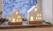 2X Haus White aus Porzellan, weiß glänzend, mit LED-Beleuchtung, Leuchtdeko, Dekohaus
