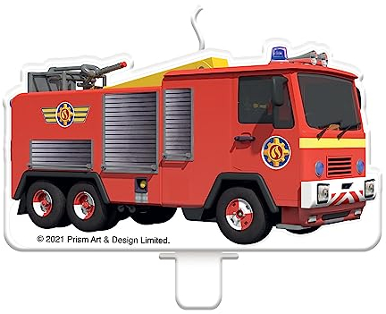 Amscan 9912965 - Candela per torta di compleanno di Sam il pompiere per bambini, 9,1 cm x 4,9 cm